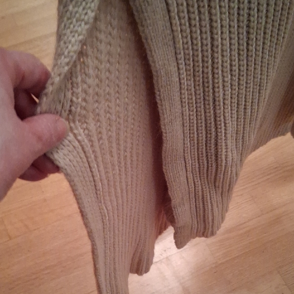 POL Oversized Open-Front Cream Ribbed Cardigan - Picture 6 of 12